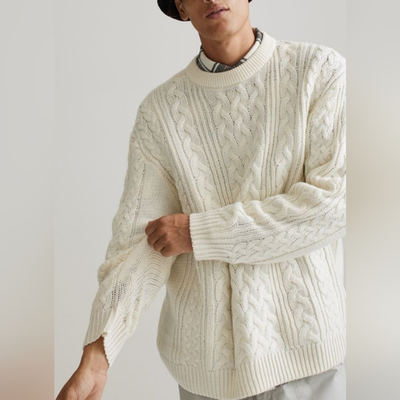 K. Cosa Other - NWT K. Cosa By Gabrielle Ivory Aran Sweater Men's Size L